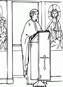 Priest preaching homily